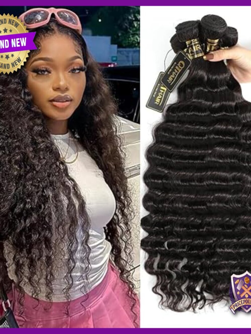 26 Inch Deep Wave Virgin Hair Bundles 100g Brazilian Body Weave